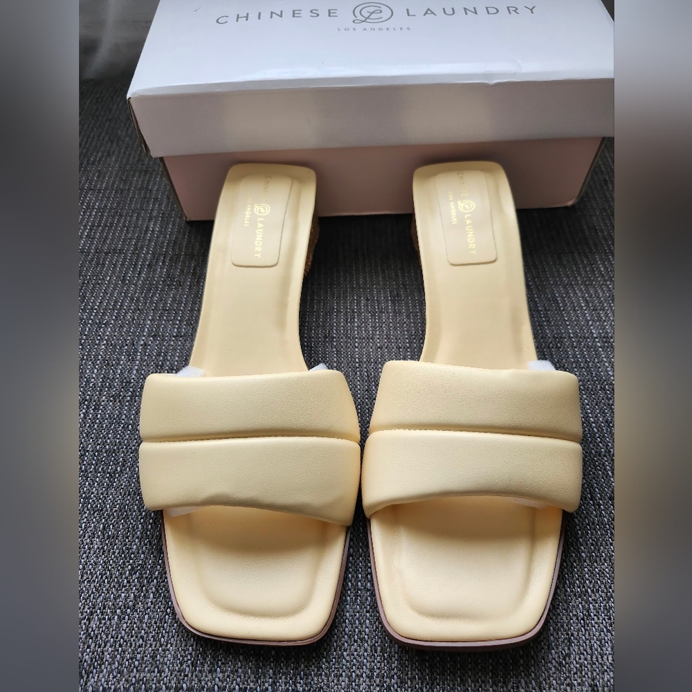 Cream Slide Sandals